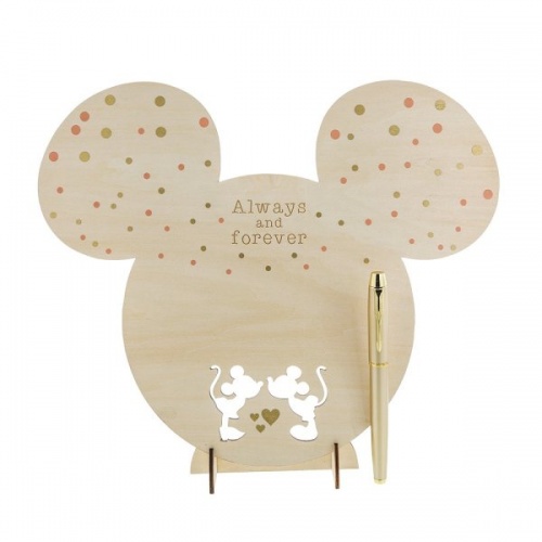 Enchanting Disney Mickey and Minnie Mouse Plaque for Wedding Guest Wishes