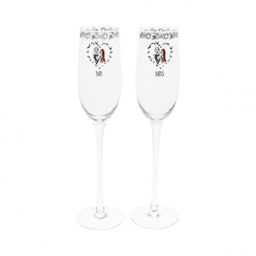 Disney Enchanting Nightmare Before Christmas Mr & Mrs Toasting Glasses