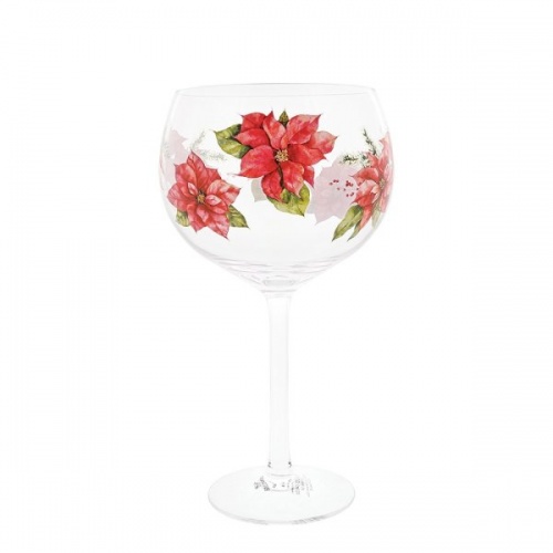 Red Poinsettia Copa Gin Glass Ginology