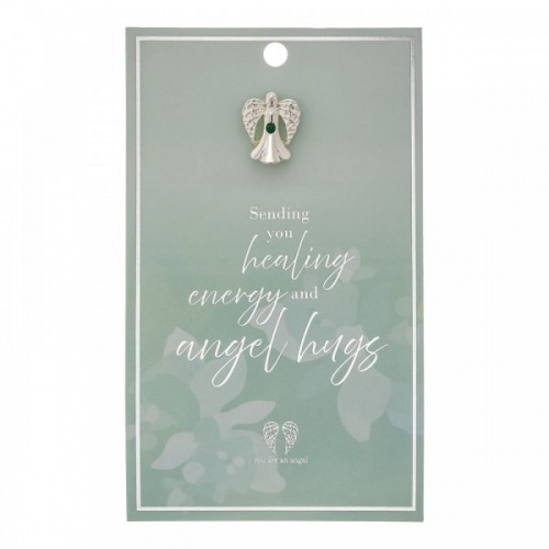 Healing Energy and Angel Hugs Pin Badge and Card