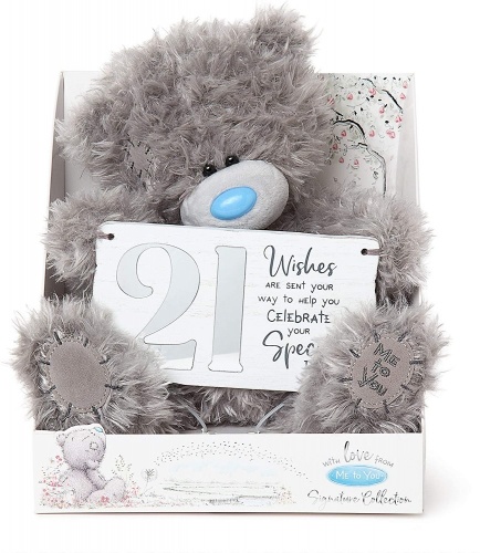 Me to You Tatty Teddy Plush with 21st Birthday Plaque