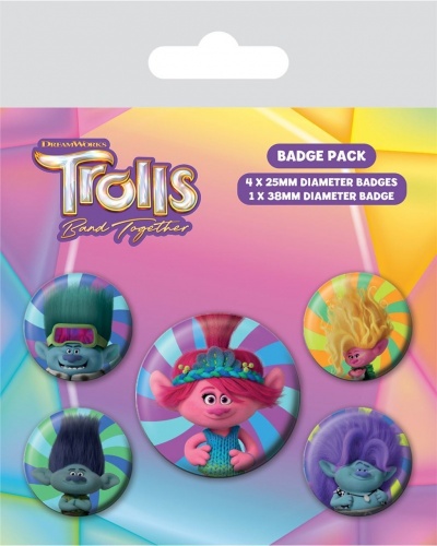Trolls Band Together Perfect Harmony Badge Pack Button Badges Set of 5
