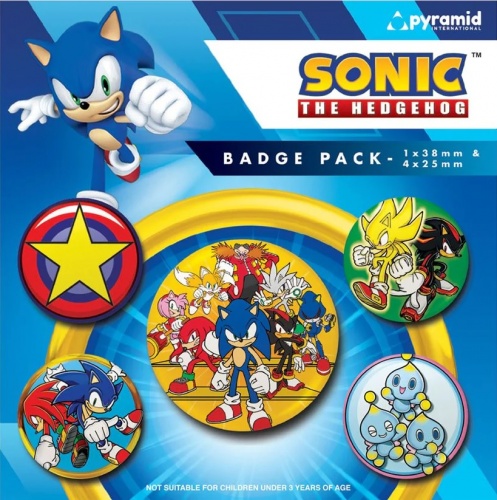 Sonic The Hedgehog Speed Team Set of 5 Badges