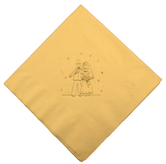 Bride & Groom Cream Wedding Napkins