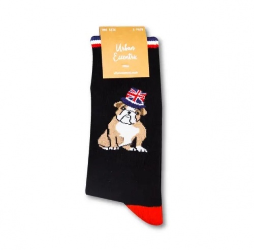 British Bulldog Cotton Rich Socks Uni-Sex Novelty - Unisex Bulldog Socks