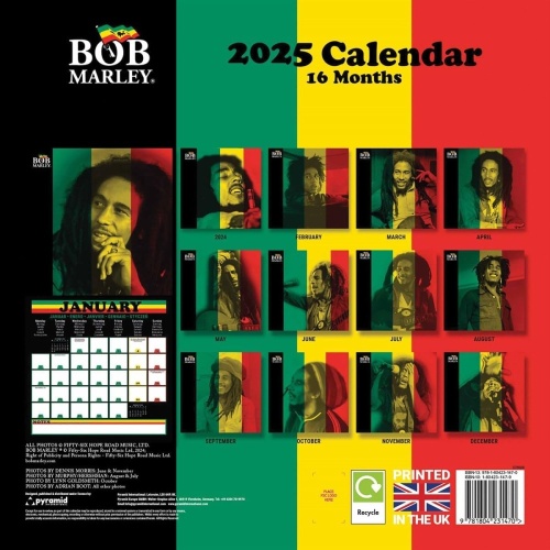 Bob Marley 2025 Official Calendar threelittlebears.co.uk