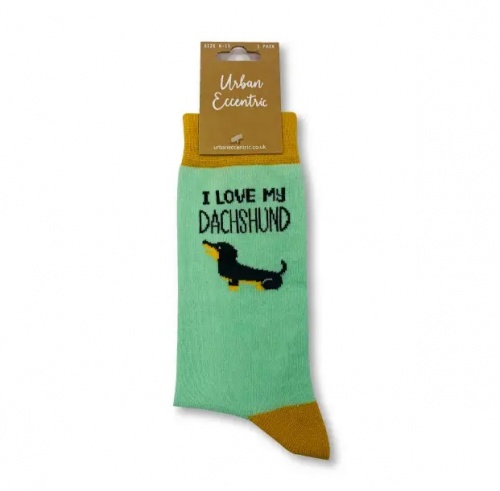 I Love My Dachshund Cotton Rich Socks Uni-Sex Novelty - Unisex Dog Socks