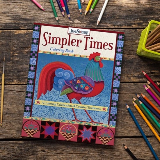 Jim Shore Simpler Times Coloring Book Folk Art Birds, Roosters, Angels, Animals