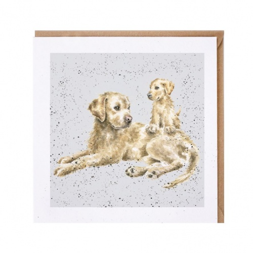 Wrendale Designs Nora and Meg Gold Labrador & Puppy Greeting Card