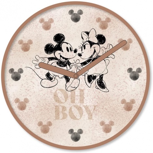 Disney Mickey and Minnie Mouse 'Oh Boy' Blush Wall Clock