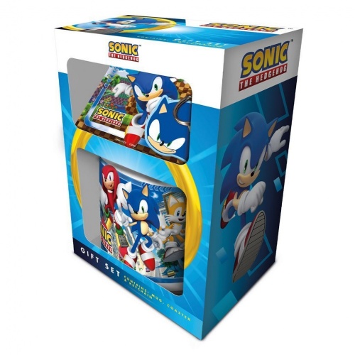 Sonic The Hedgehog Speed Freaks Mug Coaster and Keyring Gift Set