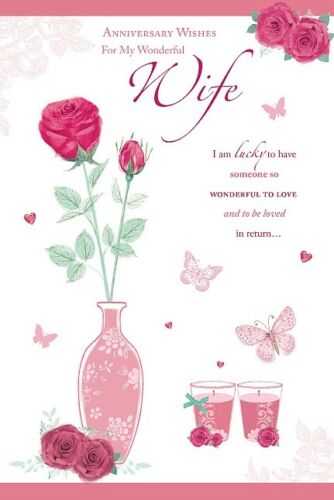 Wonderful Wife Anniversary Greeting Card - Wedding Anniversary