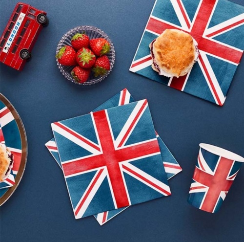 union jack flag napkins 16 pack