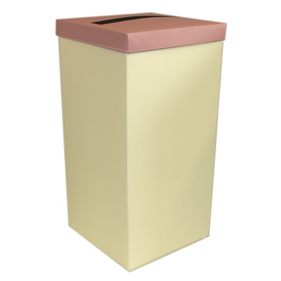 Ivory Wedding Post Box with Pink Lid - Card Receiving Box