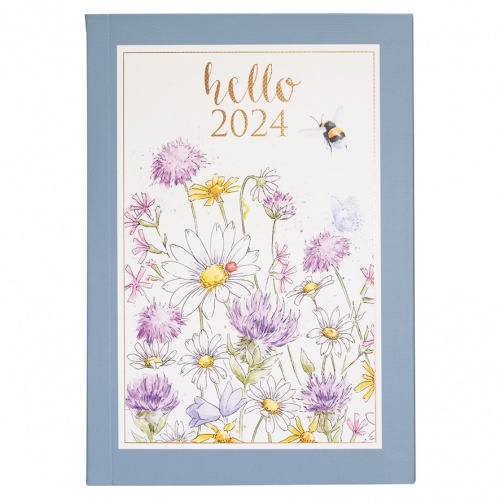 Wrendale Designs 2024 A6 Diary Planner Flowers and Bee