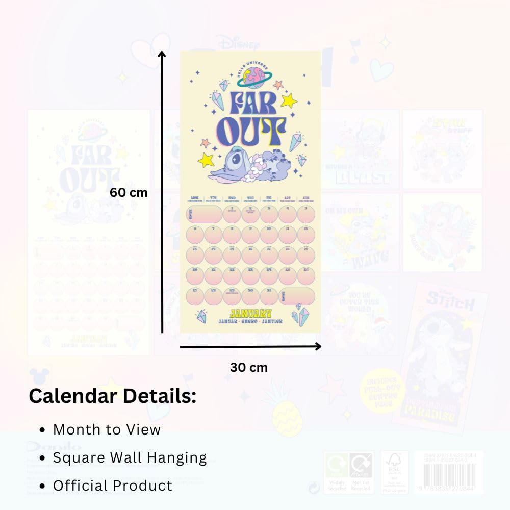 Lilo & Stitch Official 2025 Calendar Disney Officially Licensed threelittlebears.co.uk