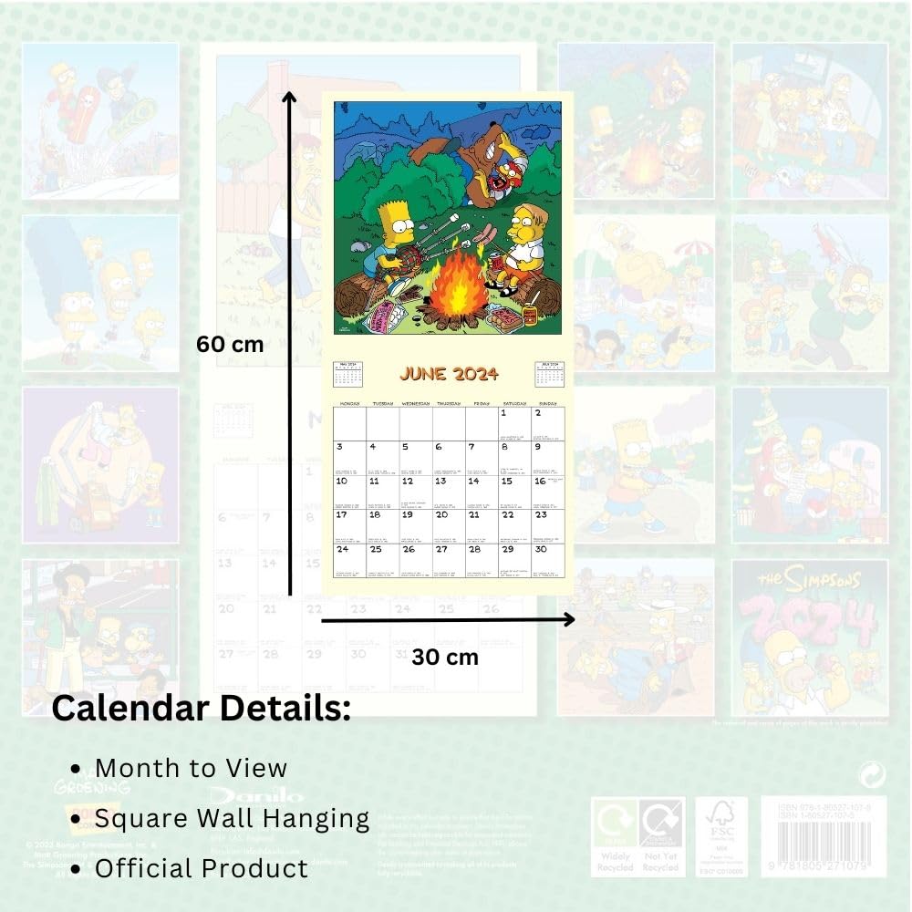 The Simpsons 2025 Wall Calendar threelittlebears.co.uk