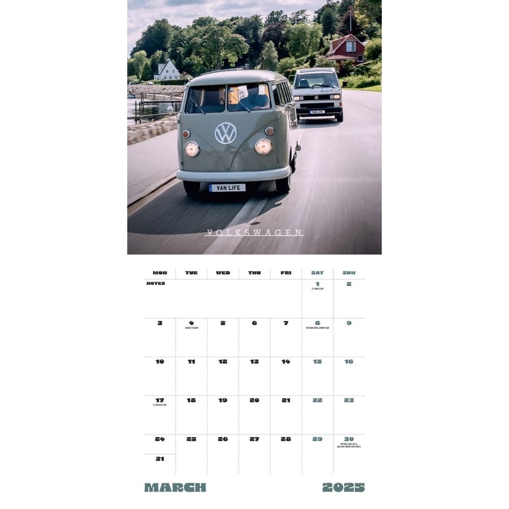 VW Camper Vans 2025 Wall Calendar threelittlebears.co.uk