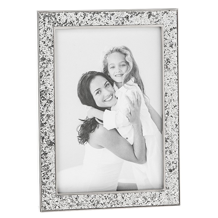 Silver Glitter 4'' x 6'' Picture Sparkly Photo Frame