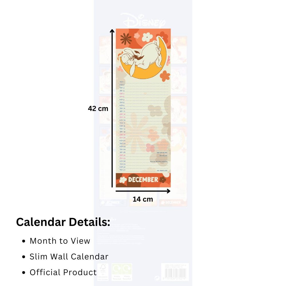 Disney Winnie The Pooh Eeyore 2026 Slim Wall Calendar ...