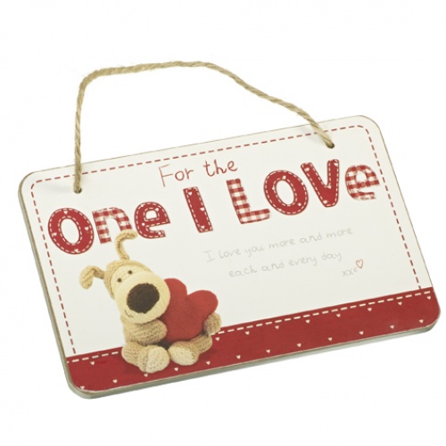 Boofle - Wooden Hanging Plaque - For The One I Love