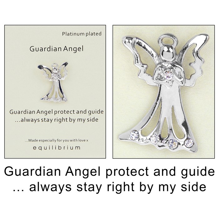 Guardian Angel Protect And Guide Pin Brooch Equilibrium Platinum Plated