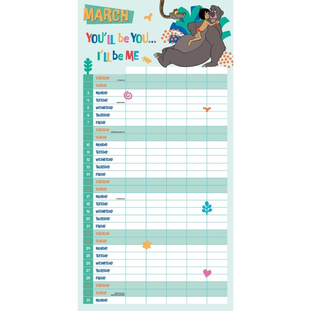Disney Classics Family Organiser 2025 Calendar threelittlebears.co.uk