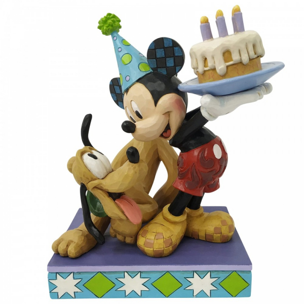 Disney Traditions Pluto and Mickey Birthday Figurine