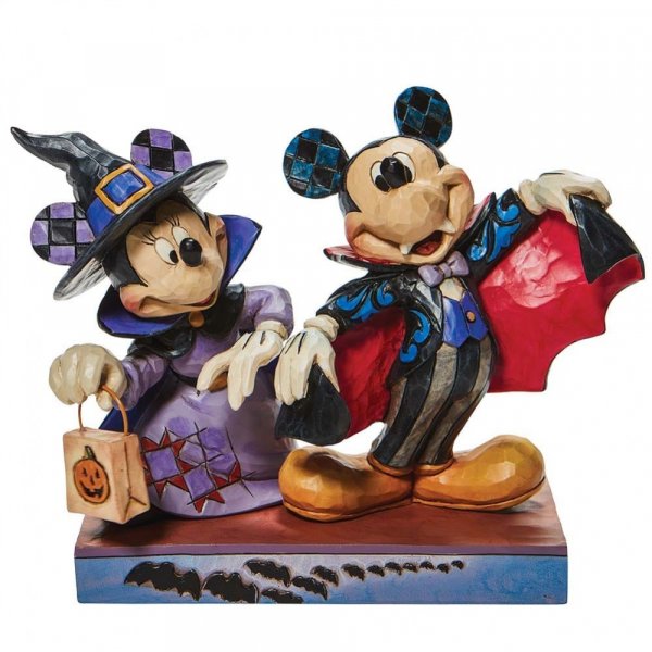 Disney Traditions Terrifying Trick-or-Treaters - Mickey and Minnie as a Vampire Figurine