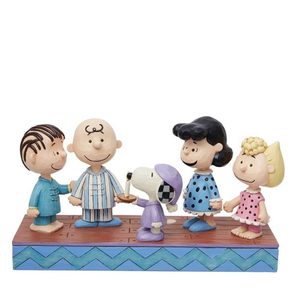 Snoopy Peanuts Gang in Christmas PJ's Figurine