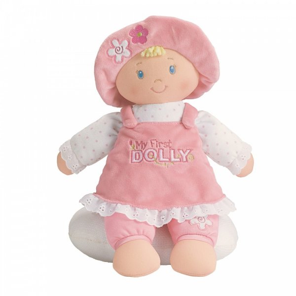 Baby Gund My 1st Dolly Blonde Pink Dress Doll Plush Toy - Baby's 1st Doll