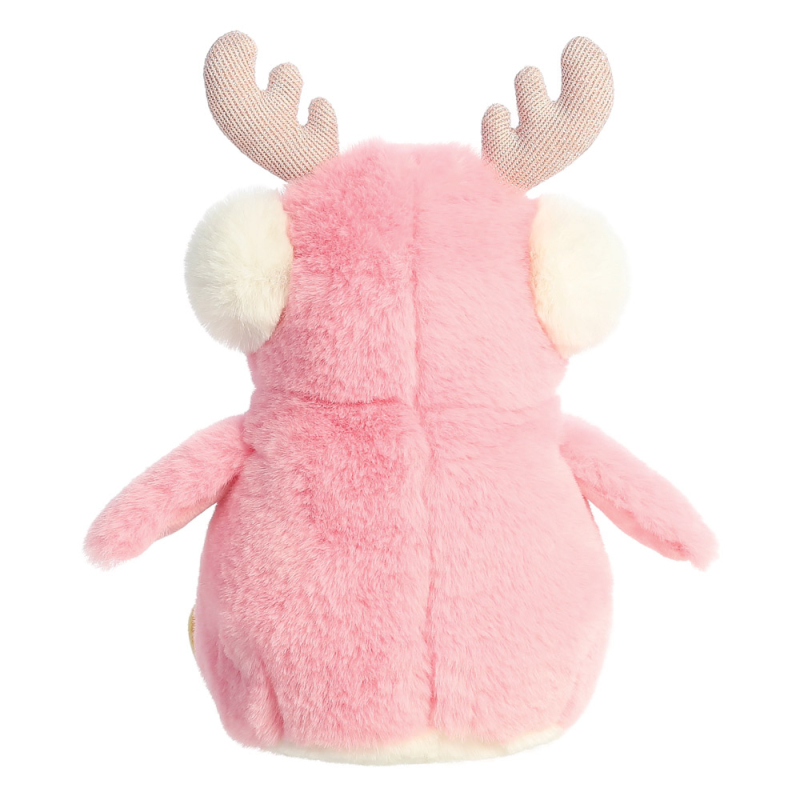 Pompom Penguin with reindeer Antlers Super Soft Pink Plush Toy 9 inch Aurora - threelittlebears ...