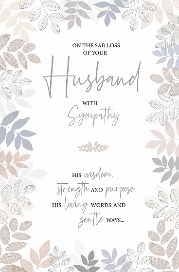 Sympathy On The Sad Loss Of Your Husband Condolence Card