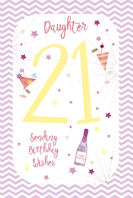 21st Birthday Daughter Card - Greetings Card