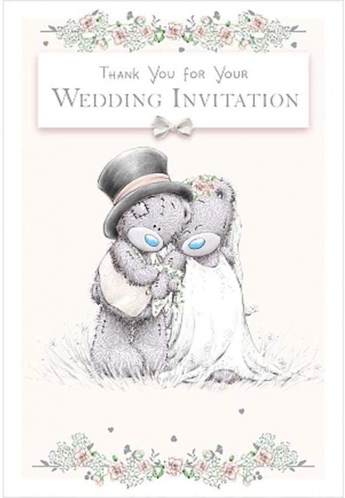Me To You Bear - Wedding Thank You Invitation Card