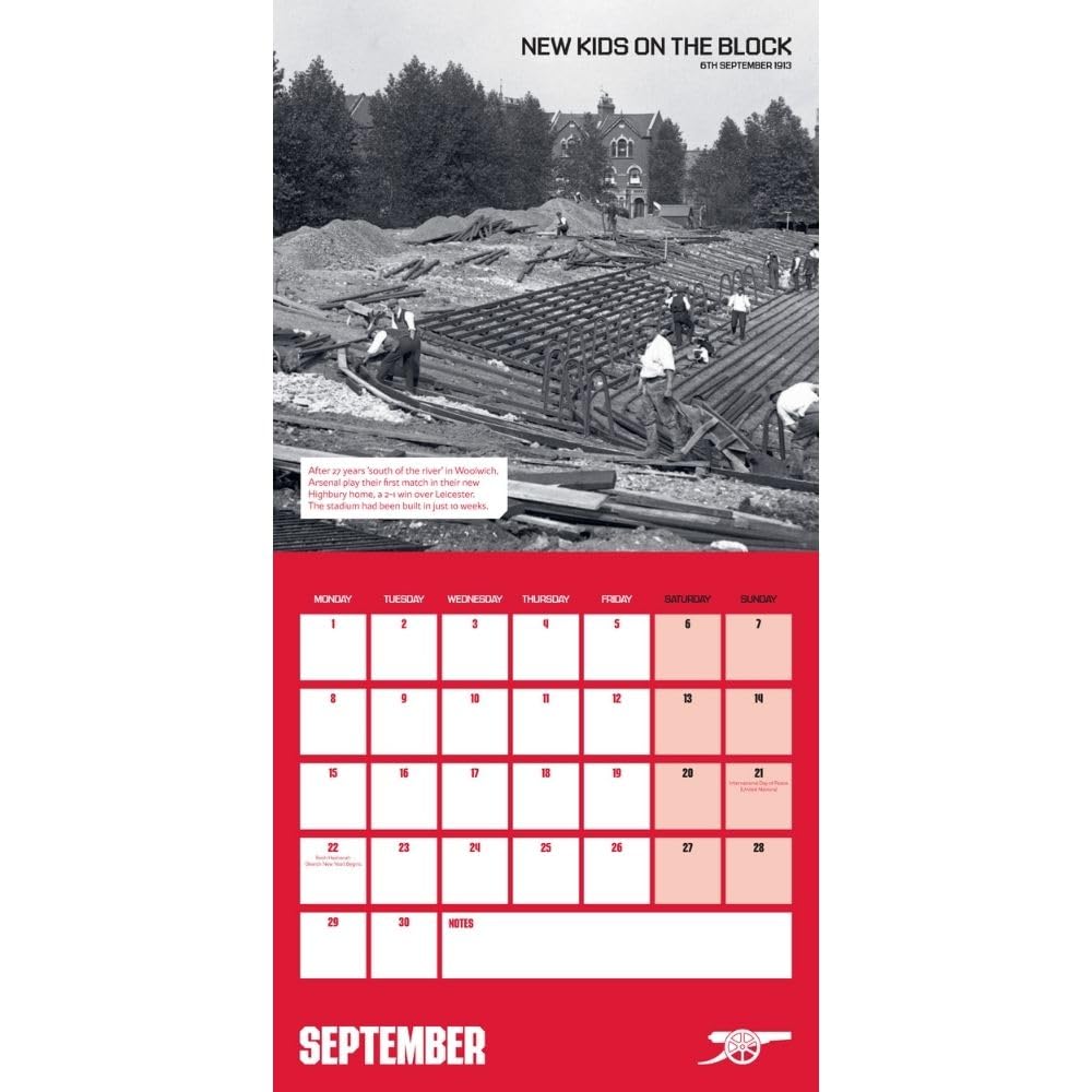 Arsenal FC Legends 2025 Wall Calendar threelittlebears.co.uk