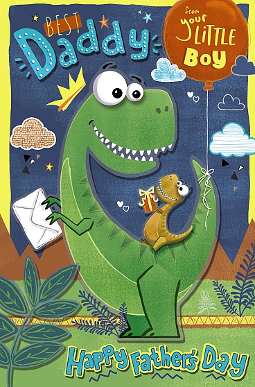 Best Daddy from Your Little Boy Dinosaur Father's Day Card