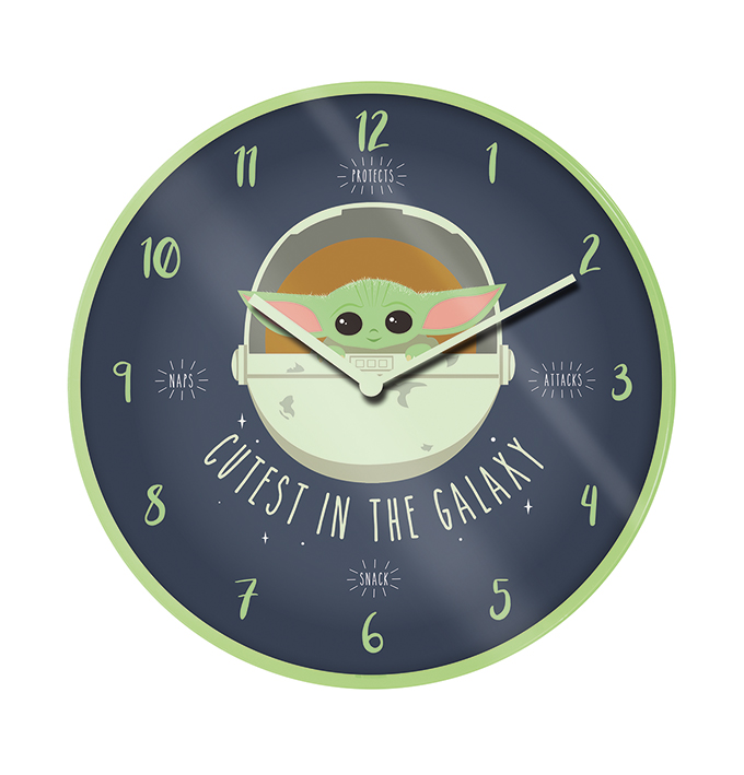Star Wars The Mandalorian Cutest In The Galaxy Baby Yoda Wall Clock