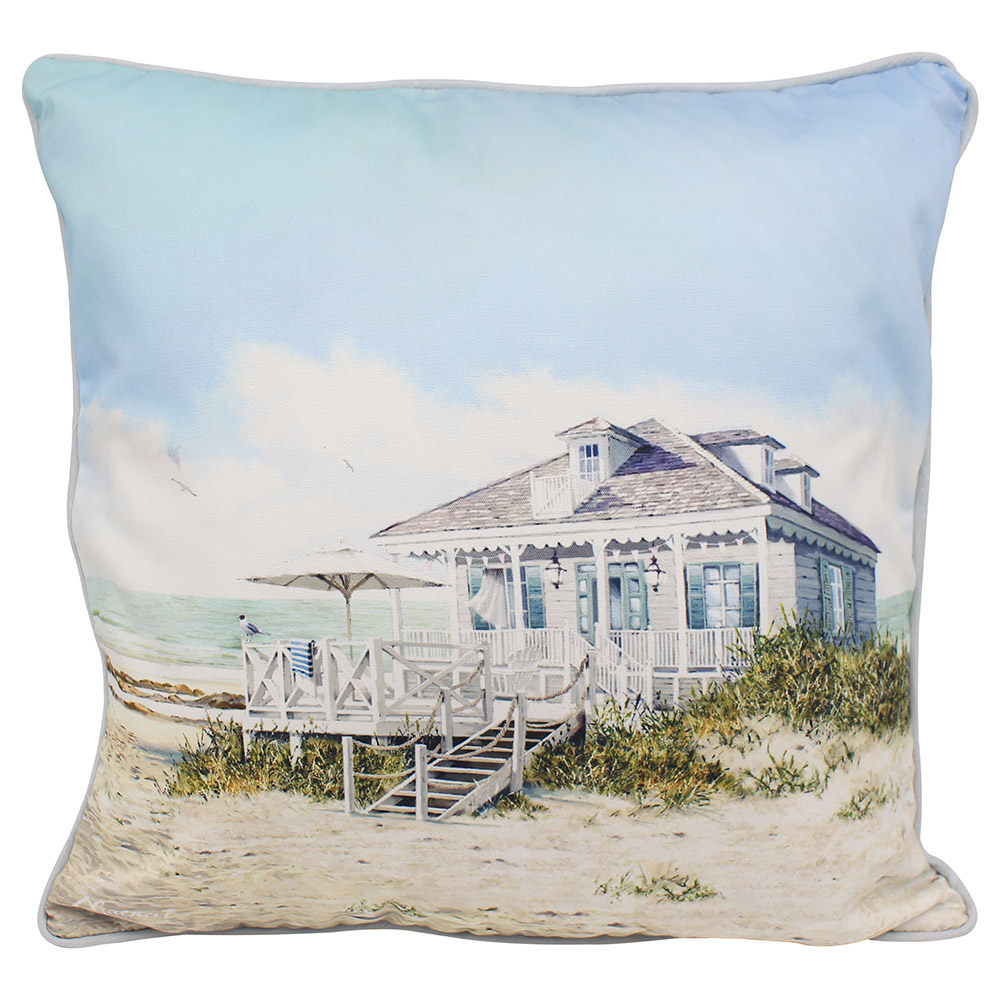 Sea Breeze Cushion - Beach Seaside Design - Pre-Filled Cushion Pillow