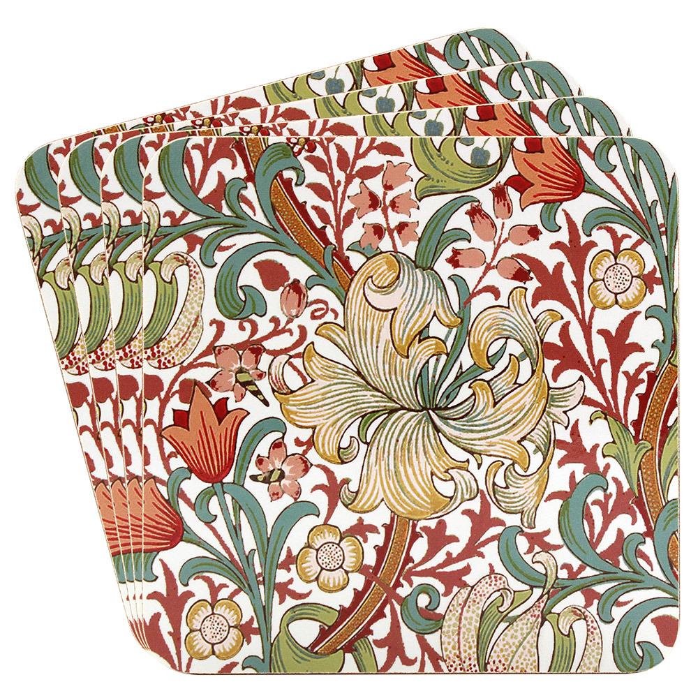 William Morris Golden Lily  Set Of 4 Coasters