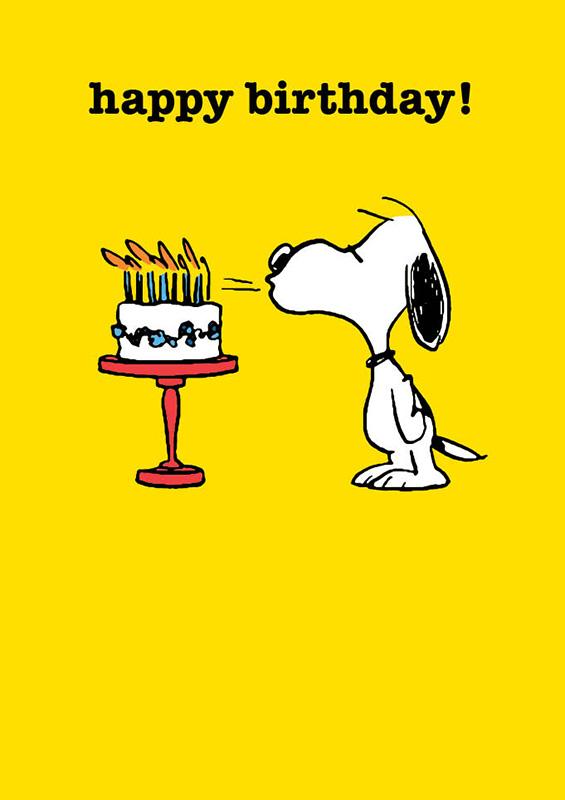 Snoopy Happy Birthday Cake - Greeting Card