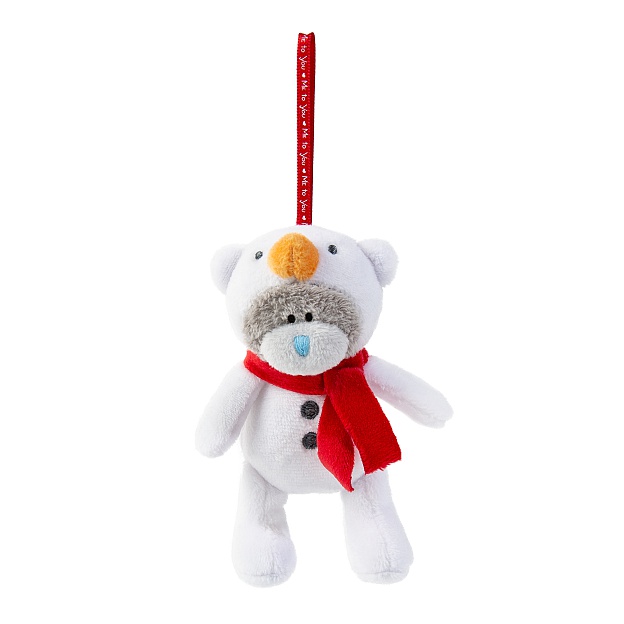 Me to You Tatty Teddy 3'' Plush Dressed As Snowman Tree Decoration