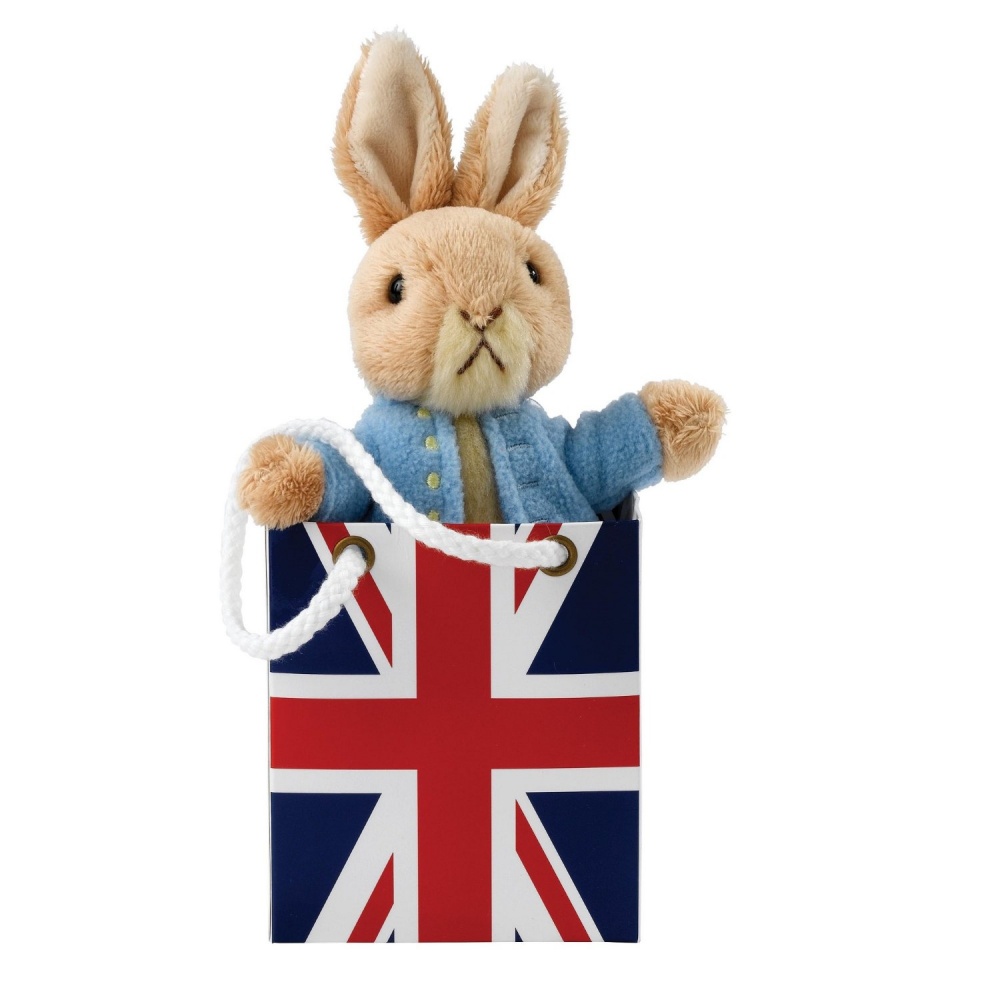 Beatrix Potter Plush Peter Rabbit toy in Union Jack Gift Bag