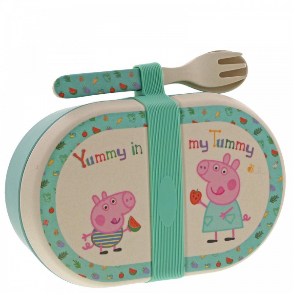 Peppa Pig Organic Bamboo Snack Box with Cutlery Set - threelittlebears ...
