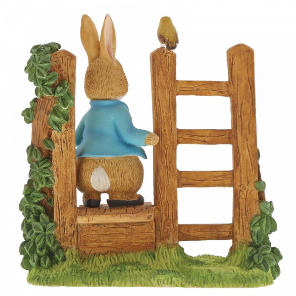 Beatrix Potter Peter Rabbit Wooden Stile with Robin Figurine Ornament ...