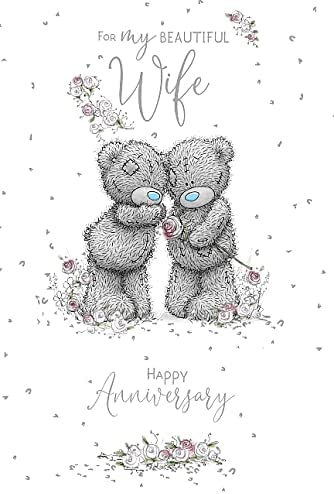 Me to You Tatty Teddy To My Beautiful Wife Happy Anniversary Greetings Card