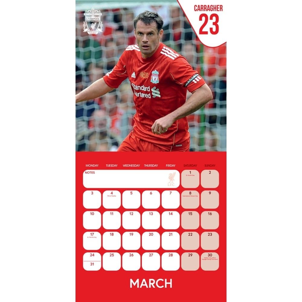 Liverpool FC Legends 2025 Wall Calendar threelittlebears.co.uk