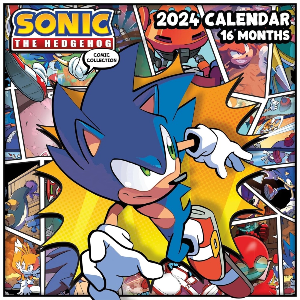 Sonic the Hedgehog 2024 Wall Calendar threelittlebears.co.uk