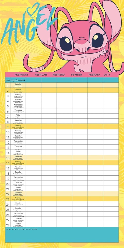 Lilo & Stitch 2025 Family Planner Calendar Disney threelittlebears.co.uk