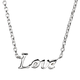 D For Diamond - Silver 'Love' Necklace
